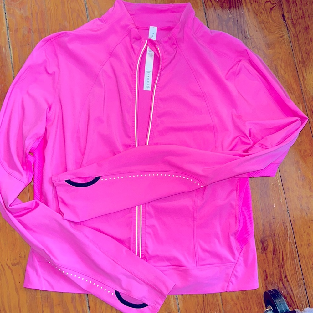 🌸🌸 Sonic Pink. LULU LEMON tech jacket. Size 14